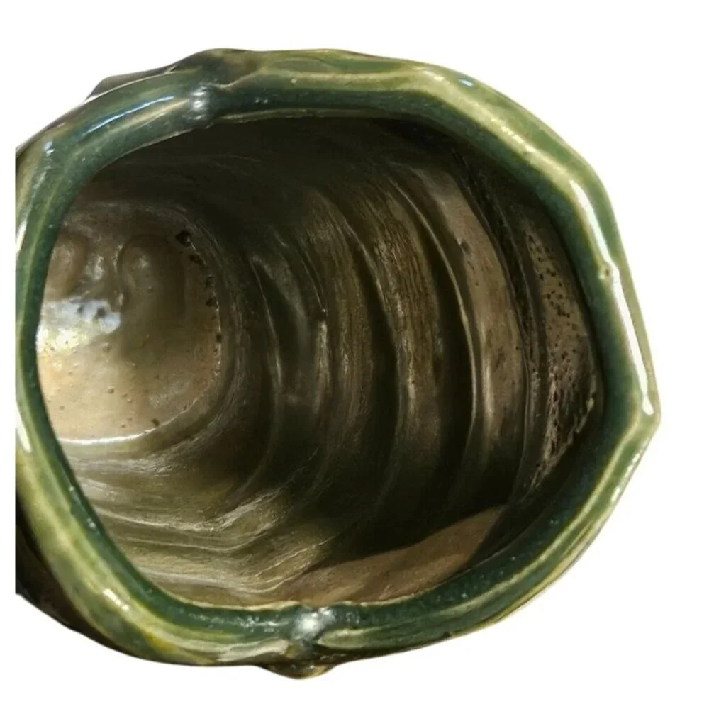 3 Green Decore Brass Gosling‎ Figurine Pier 1 Glass Bottle Asian Ceramic Vase